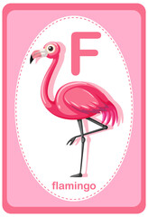 Alphabet flashcard with letter For Flamingo