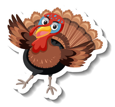 Isolated turkey sticker on white background