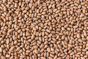 Chocolate rice background view from above