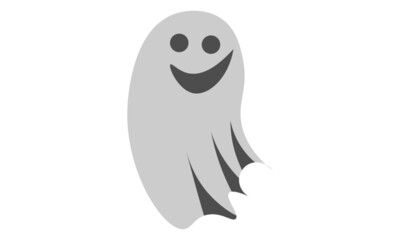 Vector illustration of Ghost on white background For print or use as poster, card, flyer or T Shirt