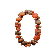 Fall Pumpkin 3D Font Halloween Celebration Number Null