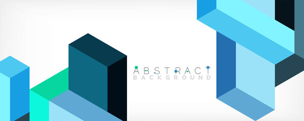 Abstract background. 3d cubes, cubic elements and blocks. Techno or business concept for wallpaper, banner, background, landing page