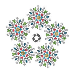 floral abstract design for tiles and textile. Texture on white background.