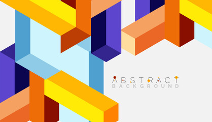 Abstract background. 3d cubes, cubic elements and blocks. Techno or business concept for wallpaper, banner, background, landing page