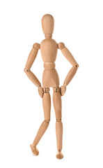Wooden mannequin isolated on white background