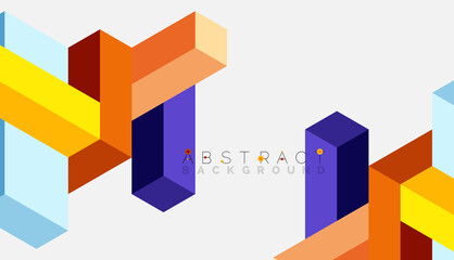 Obraz premium Abstract background. 3d cubes, cubic elements and blocks. Techno or business concept for wallpaper, banner, background, landing page
