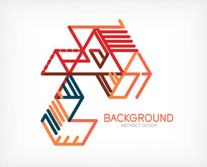 Fototapeta premium Abstract background. Color lines on white background. Linear abstract composition. Techno or business concept for wallpaper, banner, background, landing page