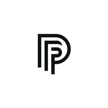 Initials PF PFP Minimalist Logo Design Template