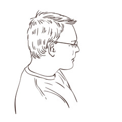 man hand drawn sketch