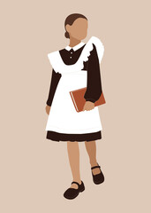 Vector flat illustration with a picture of a schoolgirl. Vector illustration. back to school 