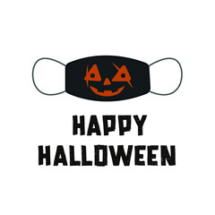 Halloween covid-19 medical mask vector illustration isolated on white background