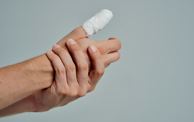 bandaged finger hand injury medicine