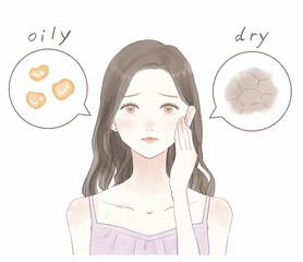 混合肌に悩む女性