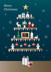 ステージツリーのイラスト素材