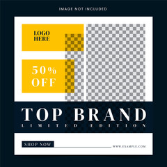 Fashion social media post or flyer template in square banner