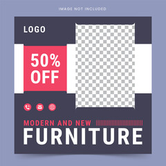 Furniture Sale for Social Media Post and Web Banner Template