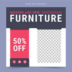 Furniture Sale for Social Media Post and Web Banner Template