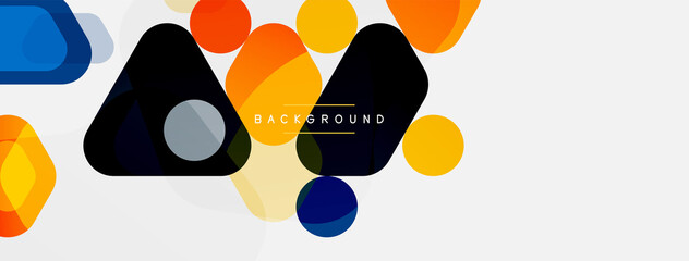 Abstract round geometric shapes and circles background. Trendy techno business template for wallpaper, banner, background or landing