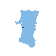 虫眼鏡と都道府県別の日本地図のイラスト 福岡県 47都道府県別データ グラフィック素材 Area Wall Mural Ar Globeds