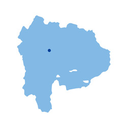 山梨県の地図　県庁所在地マーク　都道府県単位の地図のイラスト　地図シルエット