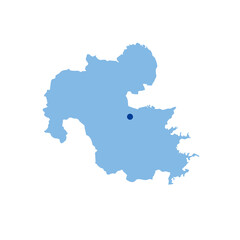 Fototapeta premium 大分県の地図 県庁所在地マーク 都道府県単位の地図のイラスト 地図シルエット