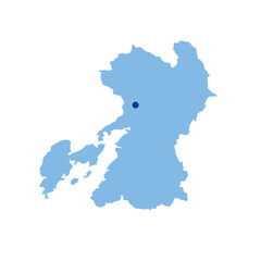 熊本県の地図　県庁所在地マーク　都道府県単位の地図のイラスト　地図シルエット