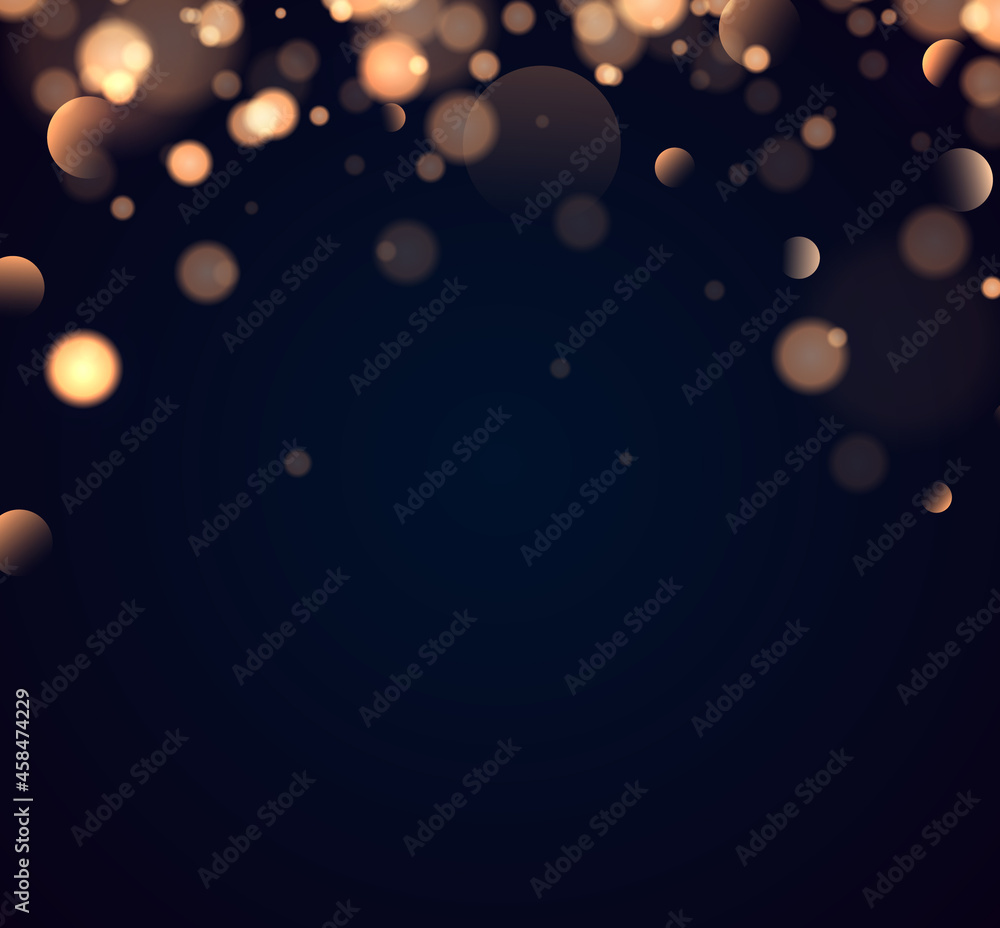 Aufkleber shining bokeh isolated on transparent background. golden bokeh lights with glowing particles isolate