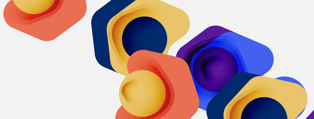 Color arrow shapes on white backdrop. Minimal geometric abstract background. Vector illustration for wallpaper banner background or landing page