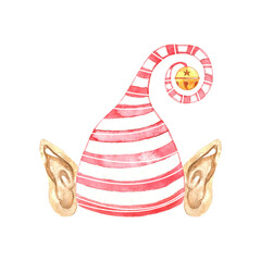 Watercolor elf hat with ears