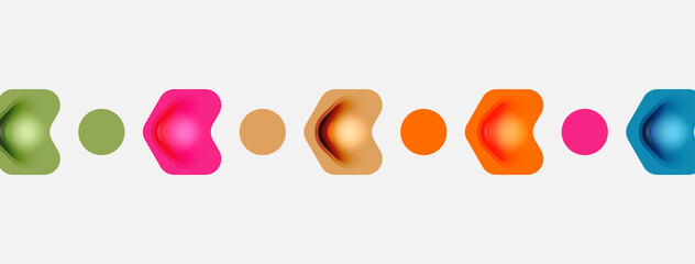 Color arrow shapes on white backdrop. Minimal geometric abstract background. Vector illustration for wallpaper banner background or landing page