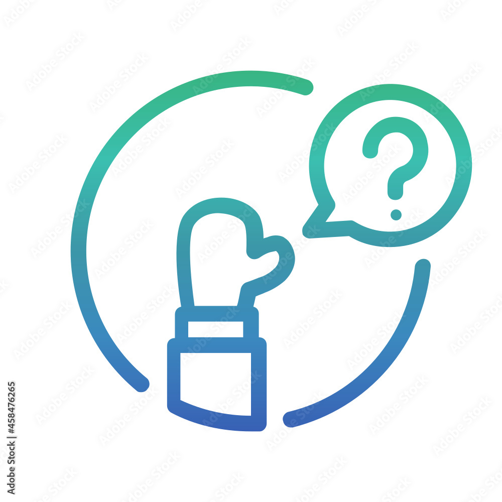 Poster user , questions and faq gradient icon.