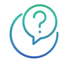 Talking , Questions and FAQ gradient icon.