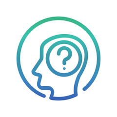 Thinking , Questions and FAQ gradient icon.