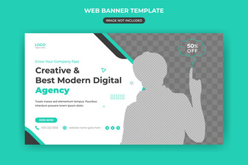 Web banner and website cover creative business digital marketing agency social media post template