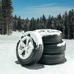 winter tires with sports rims.
