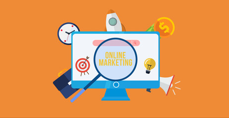 Internet, business, Technology and network concept. Digital Marketing Technology Solution for Online