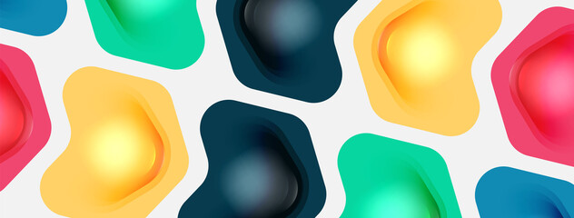 Color arrow shapes on white backdrop. Minimal geometric abstract background. Vector illustration for wallpaper banner background or landing page