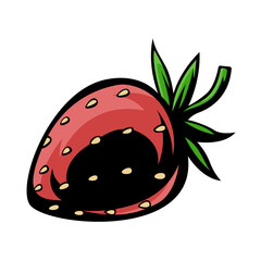 Strawberry vector image with e sport logo mascot style, this masculine and cool image is perfect for logos or elements for your projects or presentations