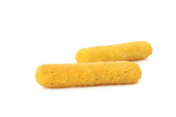 Fried cheese sticks isolated on white background