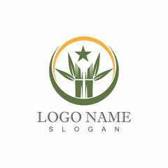 Bamboo Logo Template vector icon illustration design