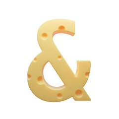 Cheese alphabet font food symbol ampersand