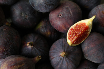 Ripe fig all over background, close up