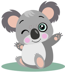 Adorable koala sitting isolated on white
