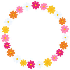 コスモスのフレーム円形