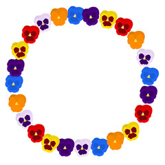 パンジーのフレーム円形