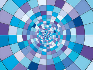 円形に並んだ青いタイル模様の背景