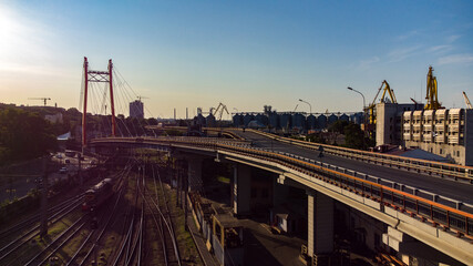 railway bridge in the evening