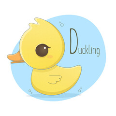Alphabet letter animals children illustration duck bird