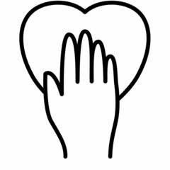 Obraz premium honesty heart hand solidarity single isolated icon with outline style