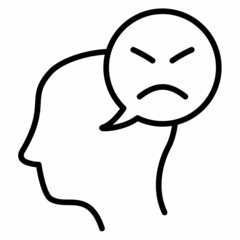 anger or angry mad emotion single isolated icon with outline style